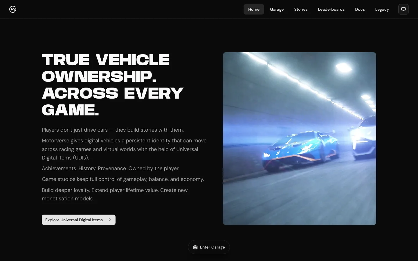 Motorverse homepage
